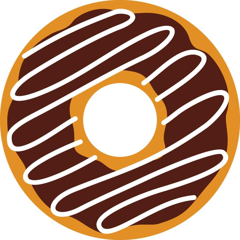Donut with chocolate icing vector