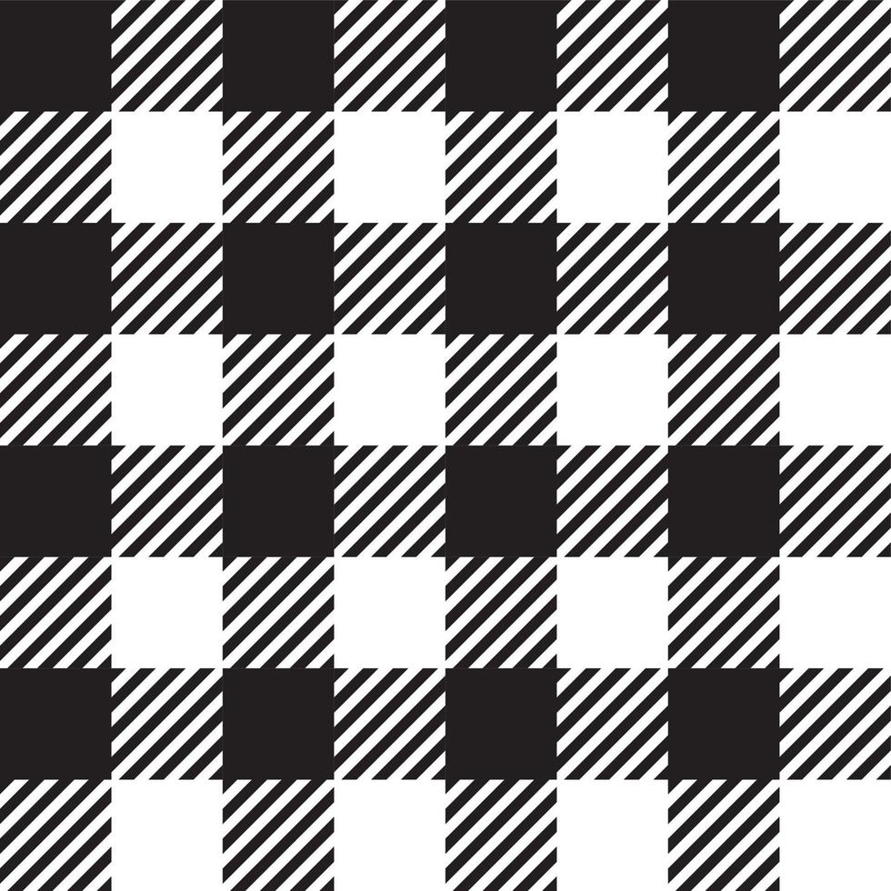 Plaid, black and white pattern vector