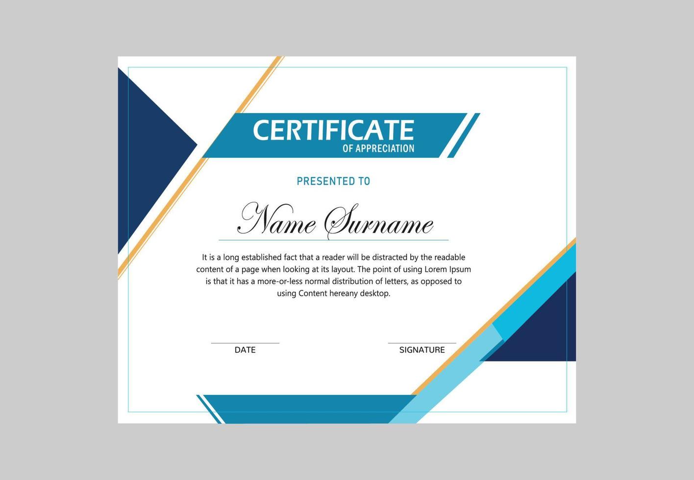 Professional Certificate Design vector