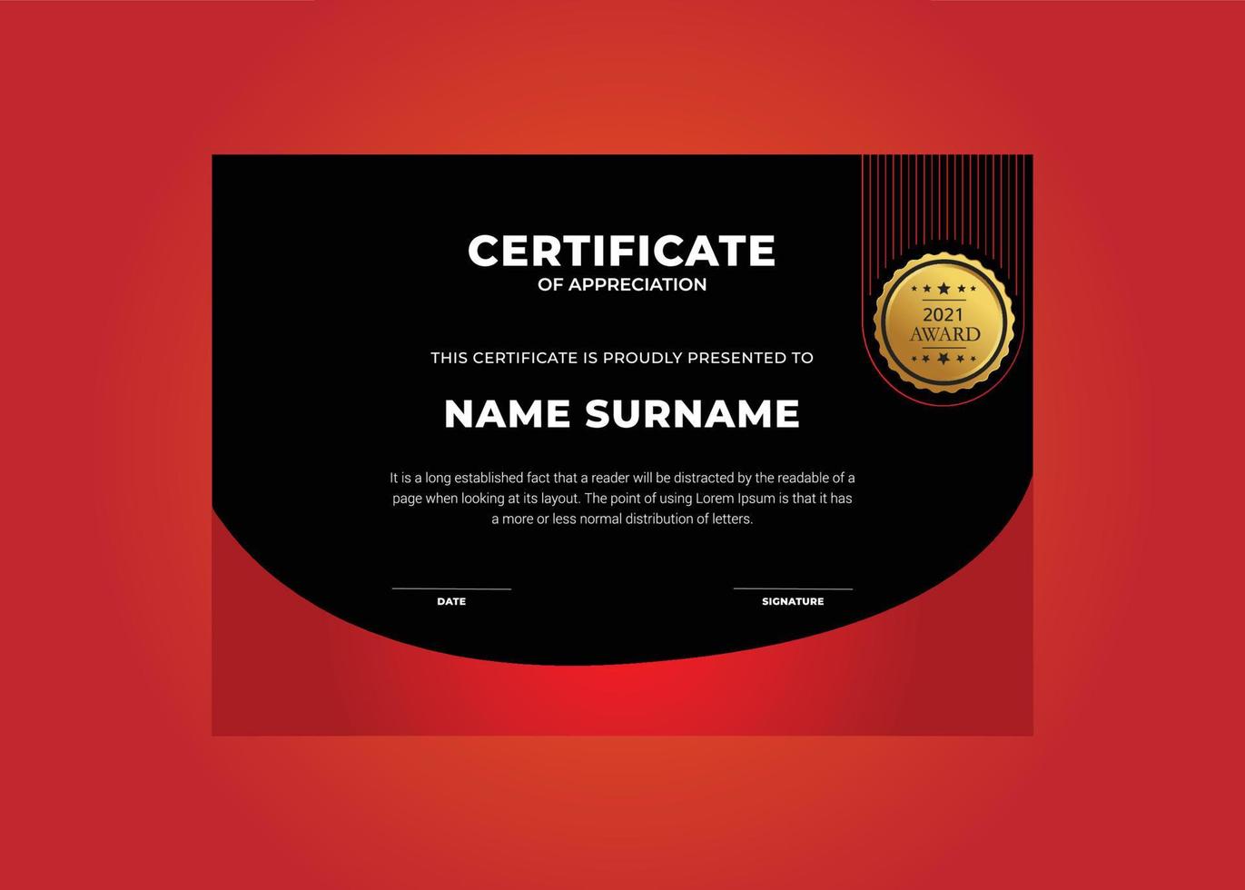 luxury Certificate Design Template vector