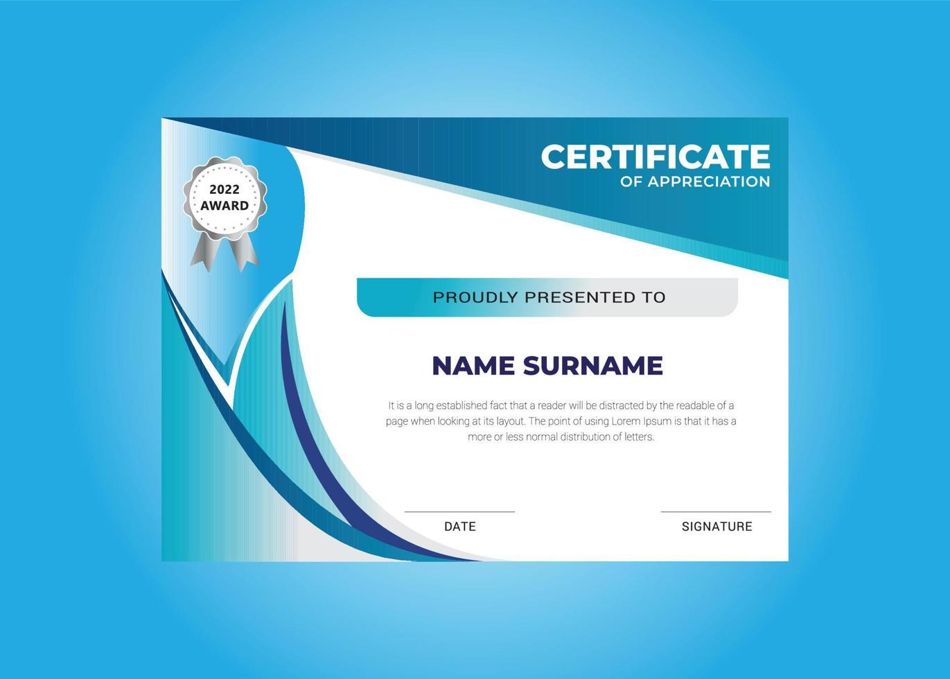 Creative Certificate Design Template vector