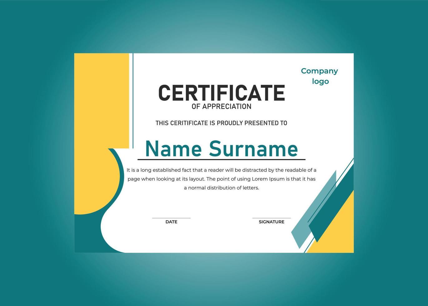 Free Vector Certificate Design