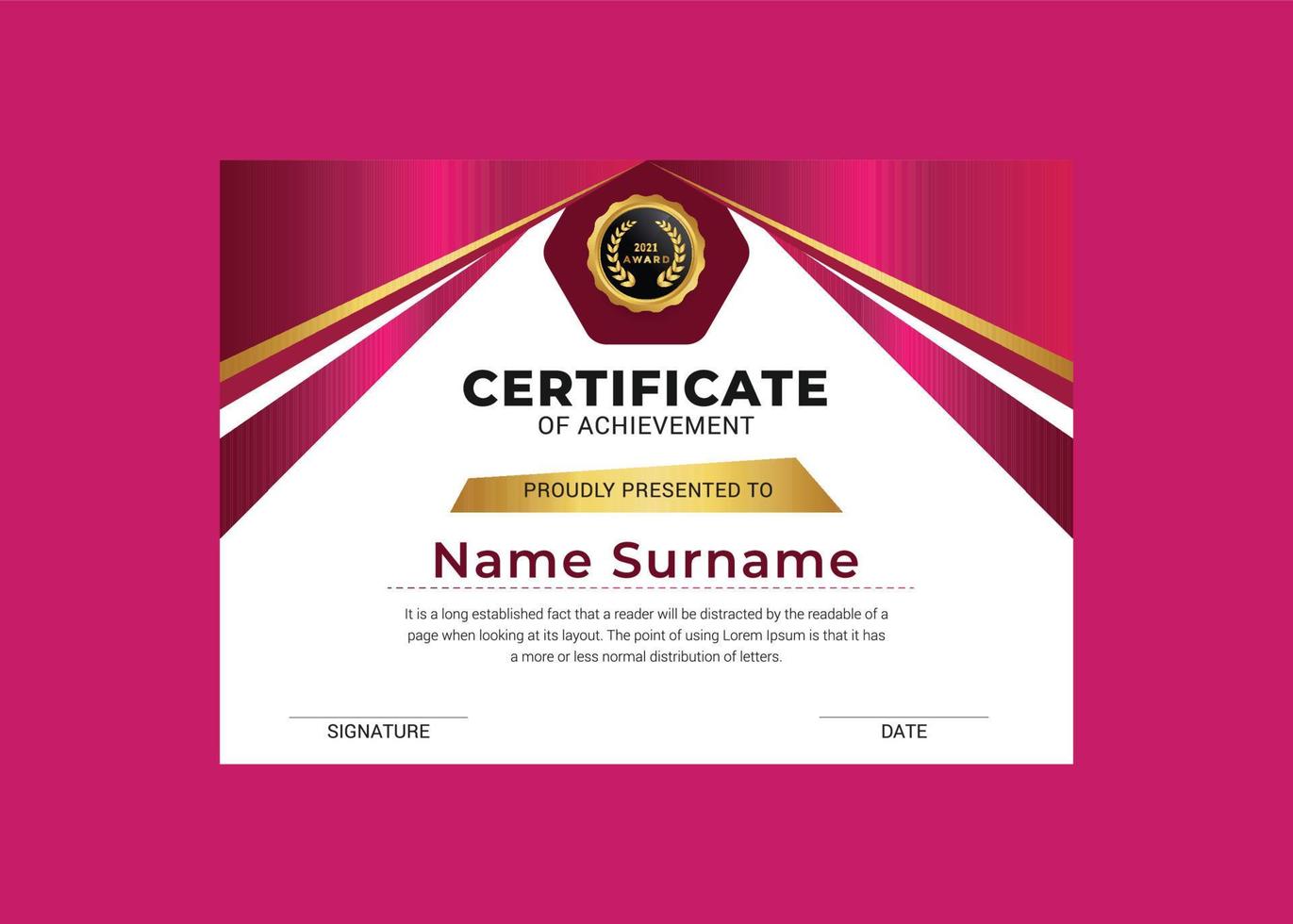 luxury Certificate Design vector