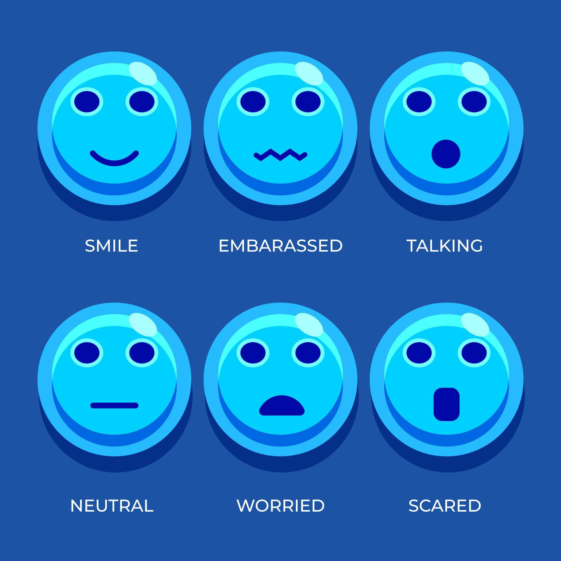 High quality vector round cartoon bubble emoticons social media chat ...