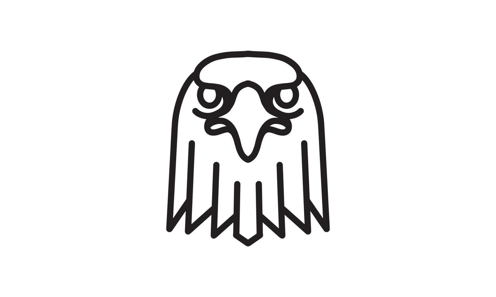 icono de línea de vector de águila, arte de línea de vector de cabeza de animal, ilustración de animal aislado para logo desain