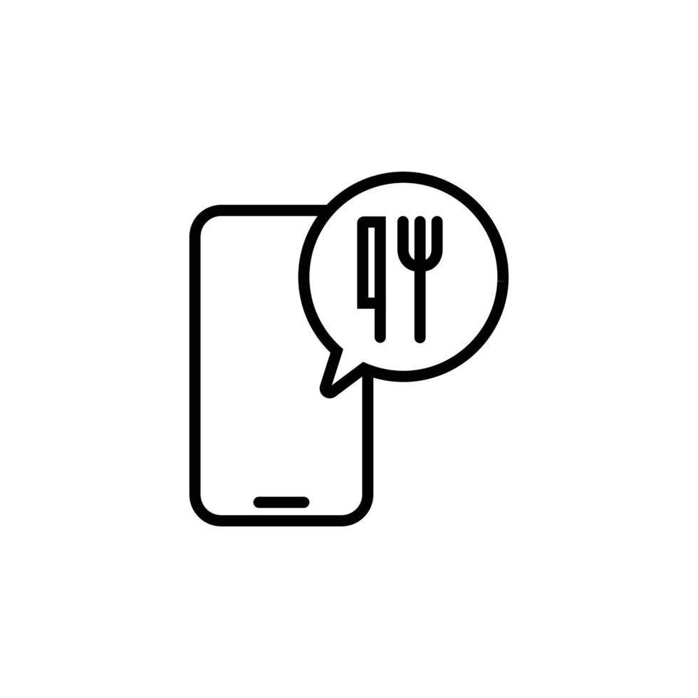 Food delivery service on mobile app icon vector