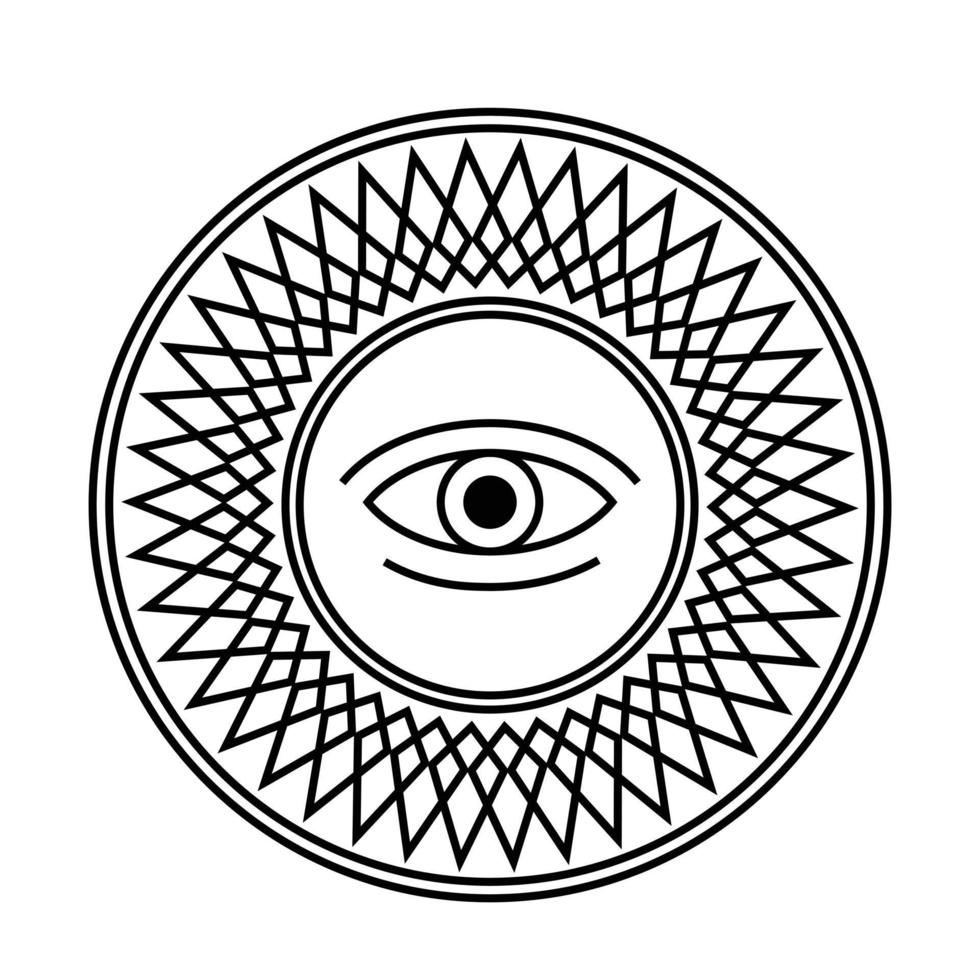 un mandala, una ilustración de círculo abstracto relacionada con una creencia espiritual o cierta. un hermoso elemento hecho a mano del símbolo antiguo para cualquier diseño creativo. vector