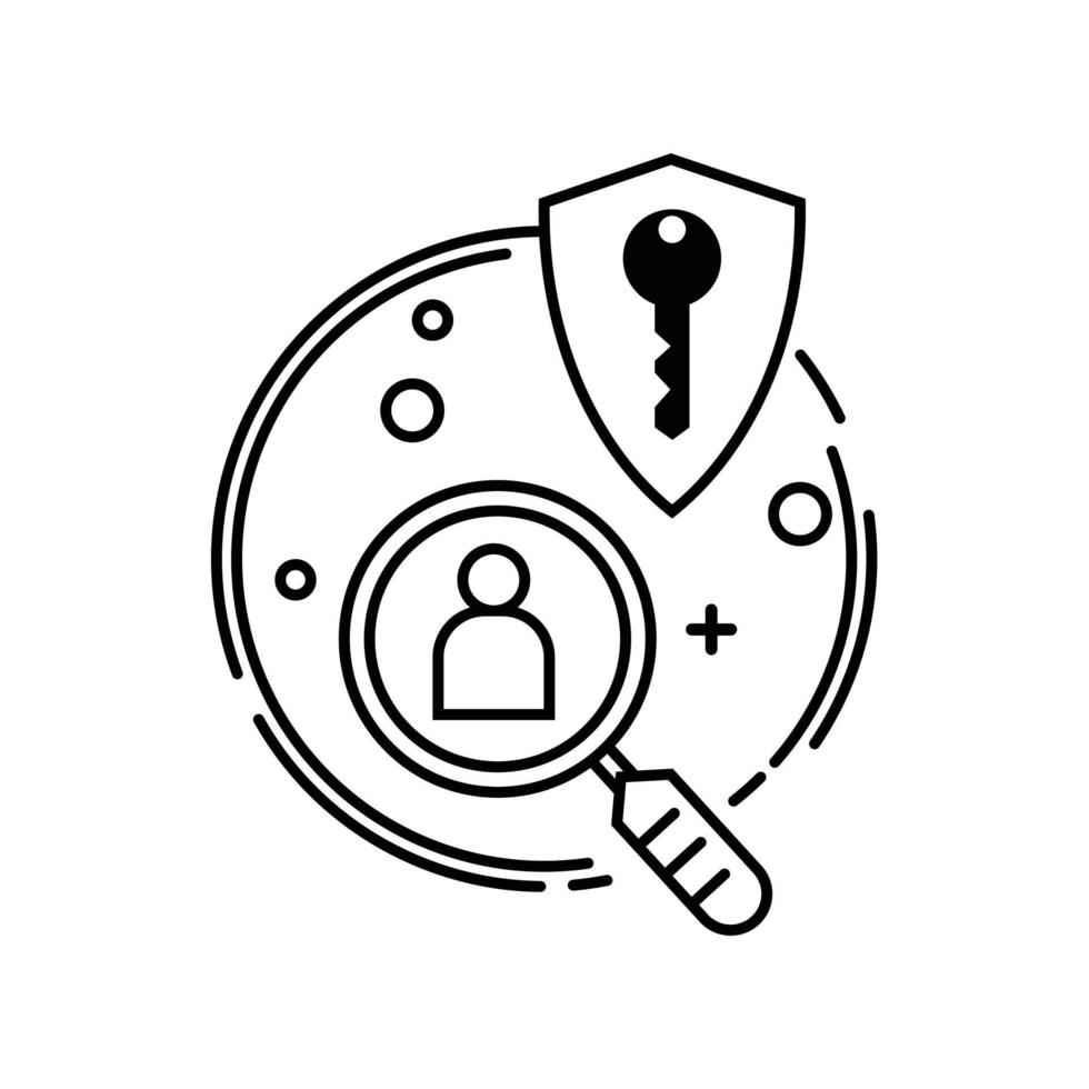 the linear illustration of the living issue. a logo of digital security, safety, privacy, etc for website or app interface. pictogram vector for logo, symbol, icon, and any other use.