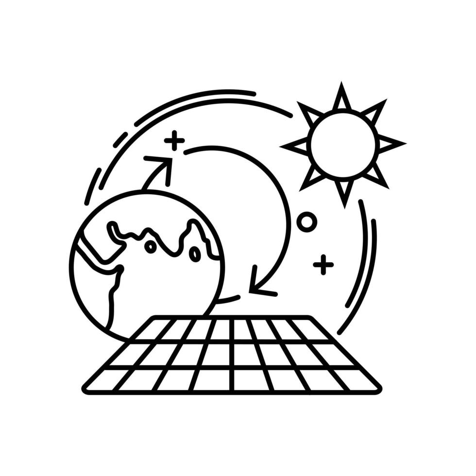 la ilustración lineal del problema vivo. un logotipo de energía sostenible para el sitio web o la interfaz de la aplicación. vector de pictograma para logotipo, símbolo, icono y cualquier otro uso.