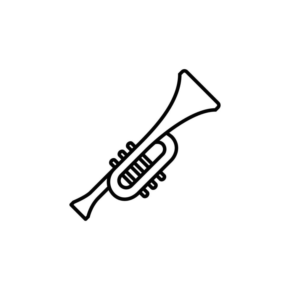 a symbol of a trumpet. editable icons related to musical instruments and stuff. simple and minimalist vector icon for ui ux website or mobile application of digital music.