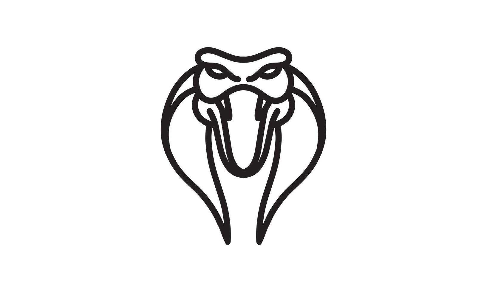 icono de línea de vector de cobra, arte de línea de vector de cabeza de animal, ilustración de animal aislado para logo desain