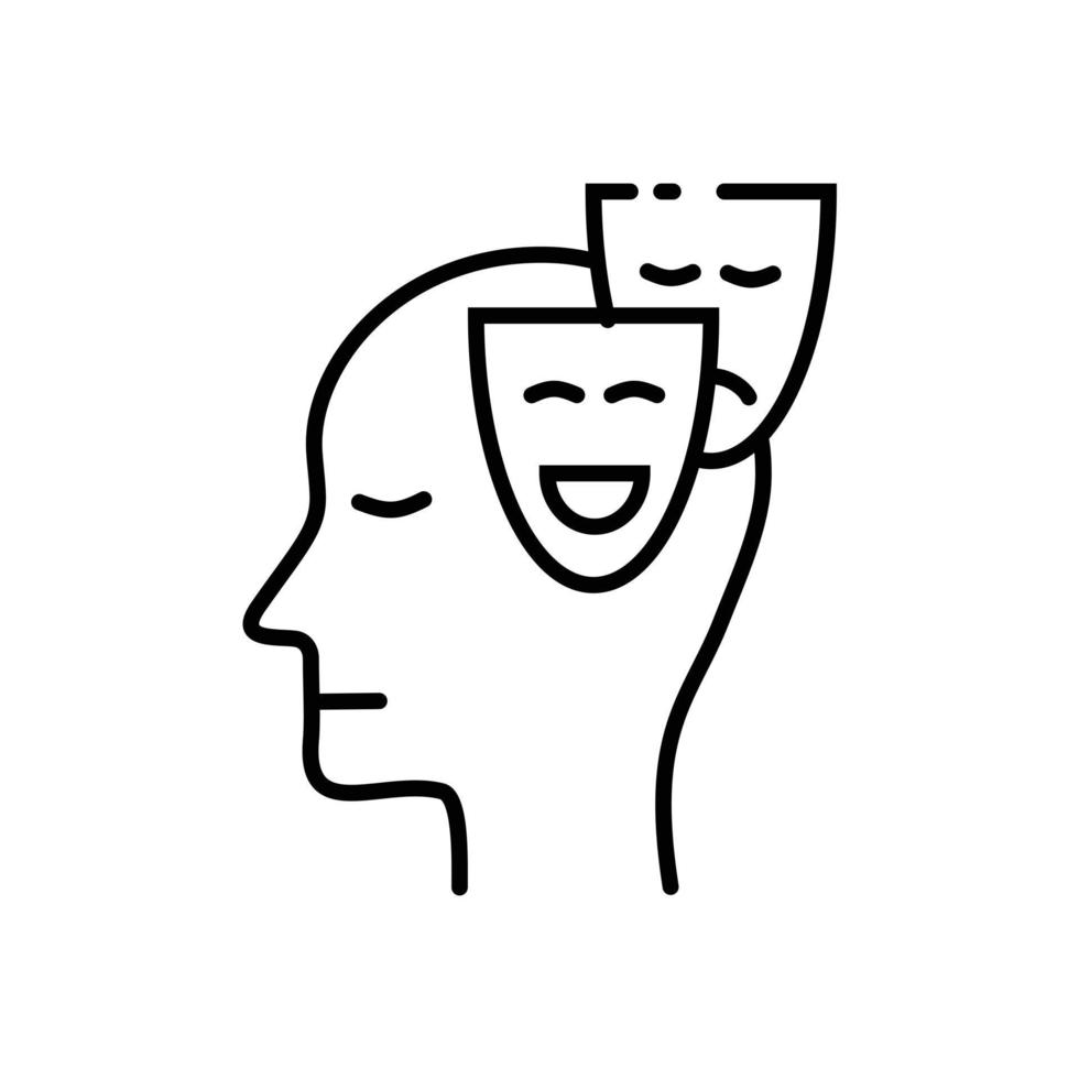 an icon illustration of human mind. a simple illustration representing mental health stuff suitable for ui ux design. an icon of person in turbulent emotions. vector