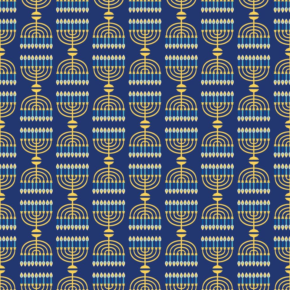 Hanukkah menorah seamless pattern. Religious background for jewish holidays. Vector illustration