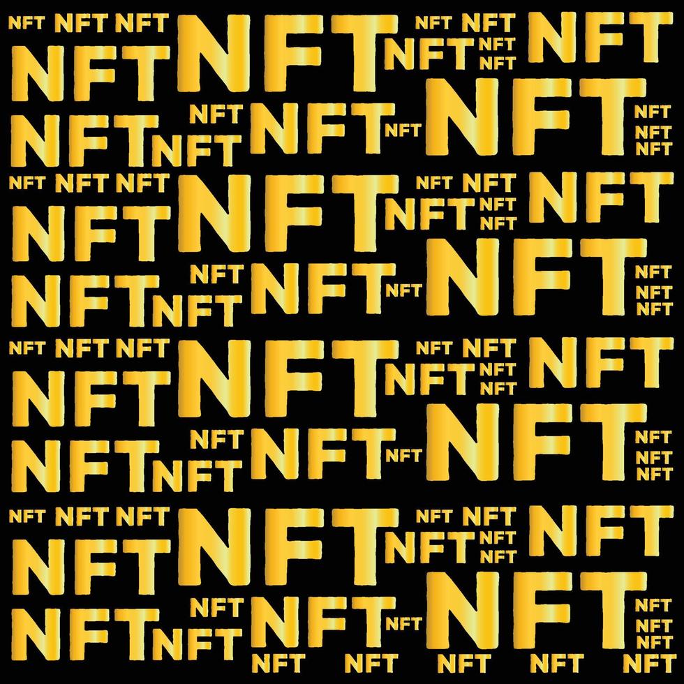 NFT Gold Pattern Design Crypto Currency vector