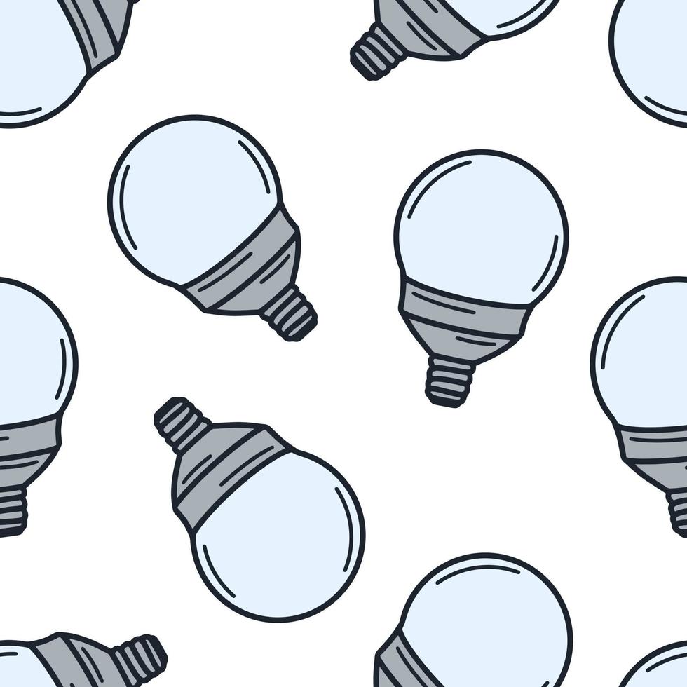 Fluorescent cold lightbulbs seamless pattern vector