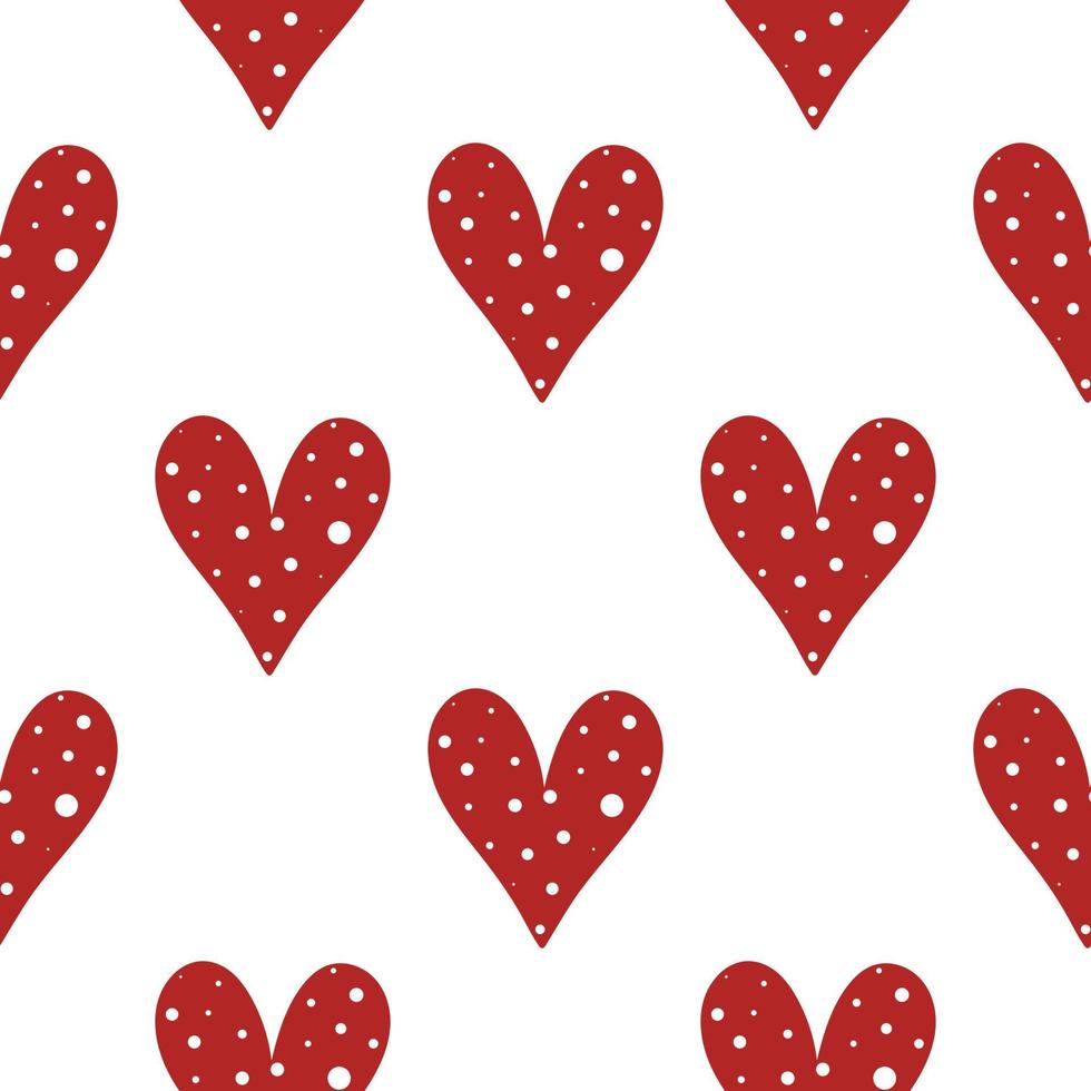 Red hearts seamless pattern vector illustration