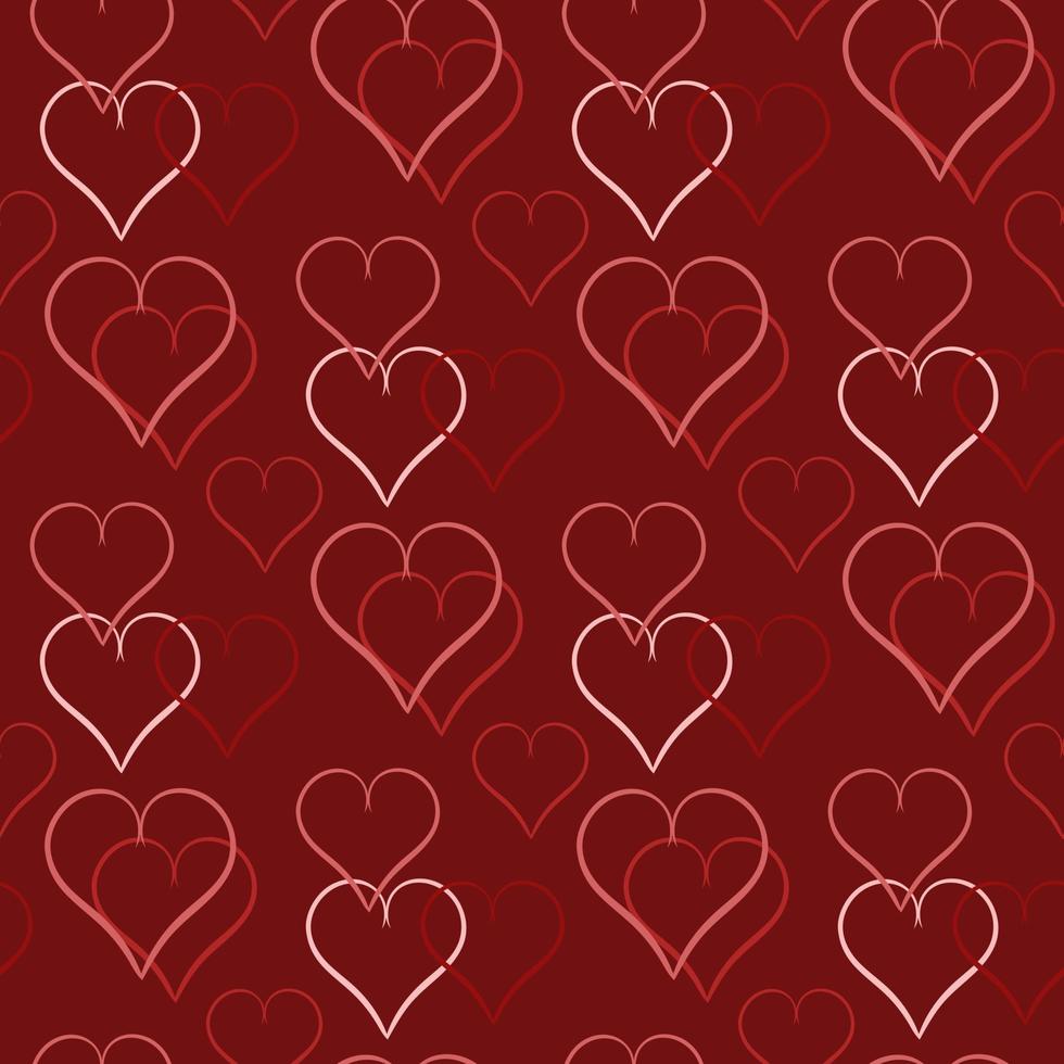 Saturated seamless pattern with hearts vector illustration