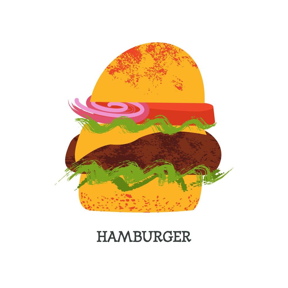 hamburguesa. Ilustración vectorial sobre fondo blanco. vector