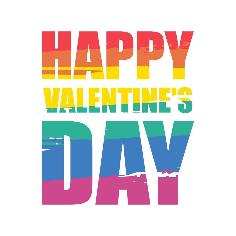 Feliz día de San Valentín. escritura de arco iris. el símbolo de la comunidad lgbt. vector