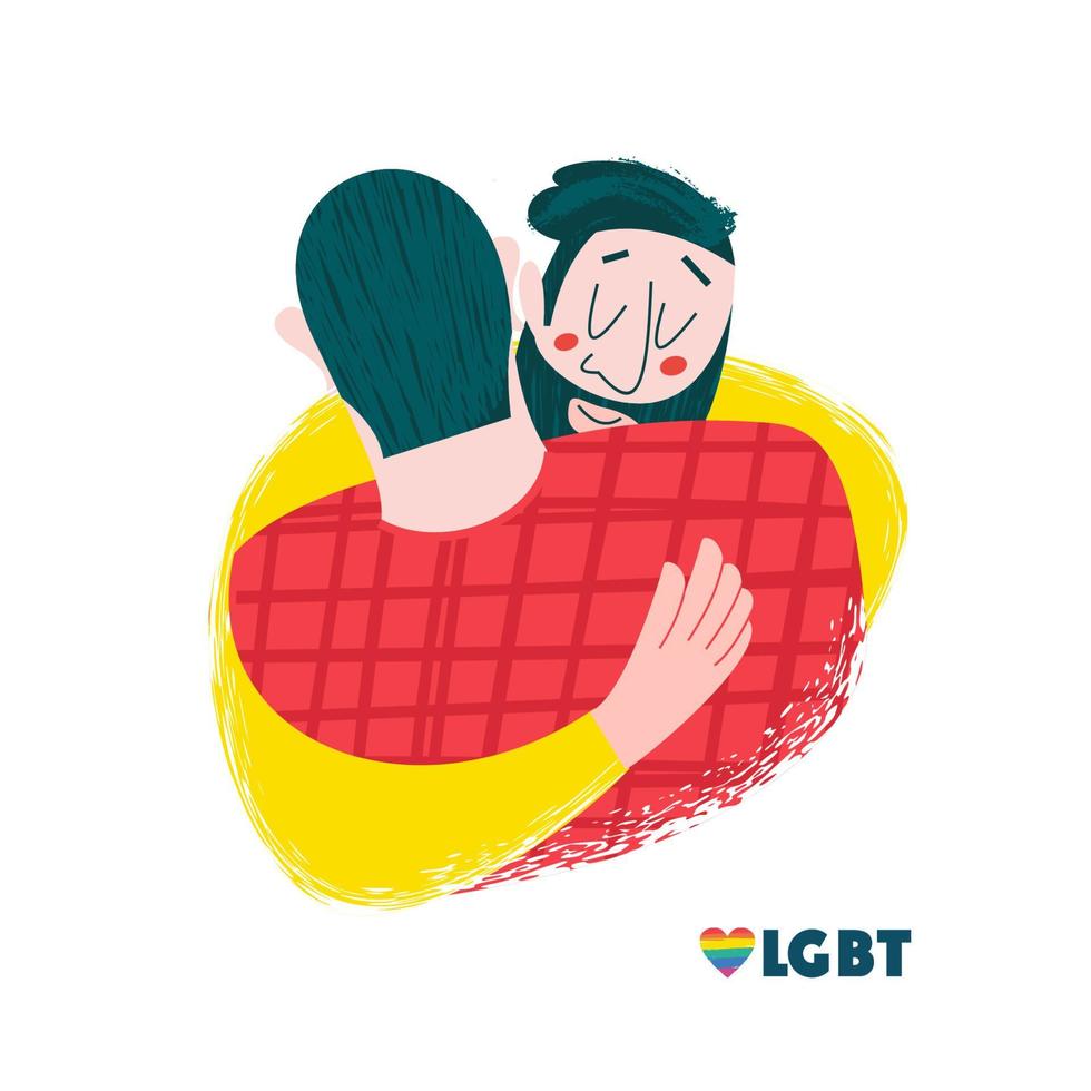 Vector illustration of happy homosexual men couples.