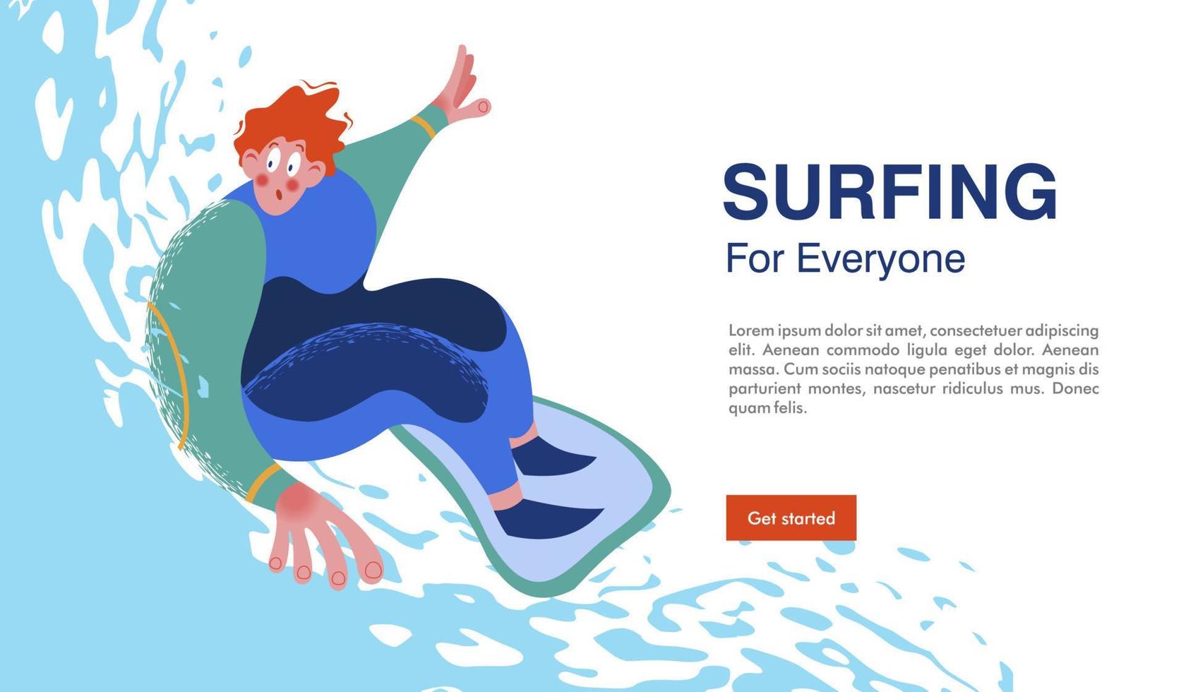 Surfer on wave. Extreme sport. Vector illustration.