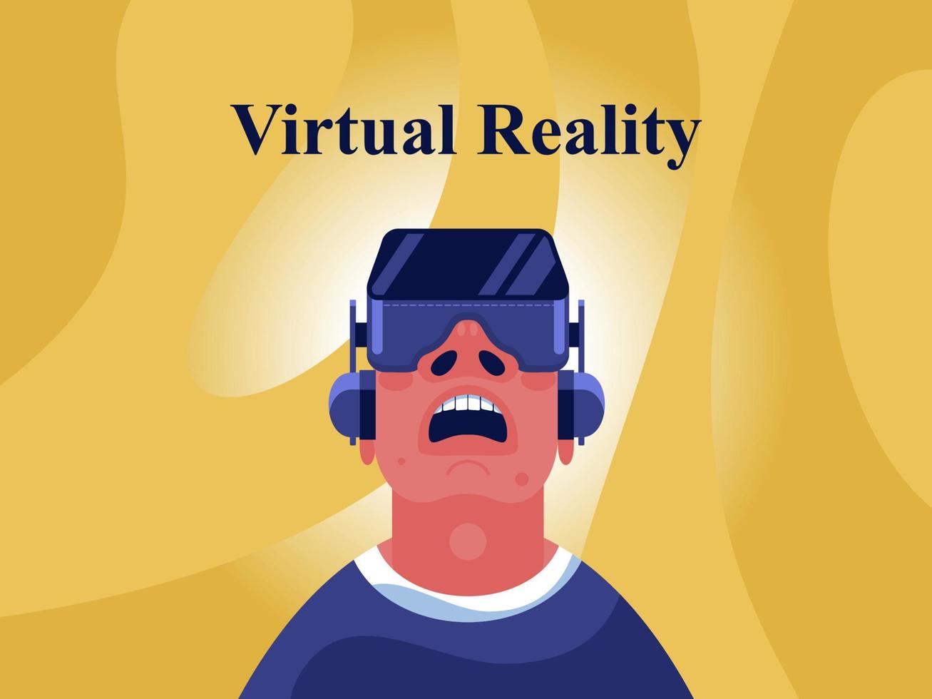 Virtual reality in space. Vector illustration. Modern technology