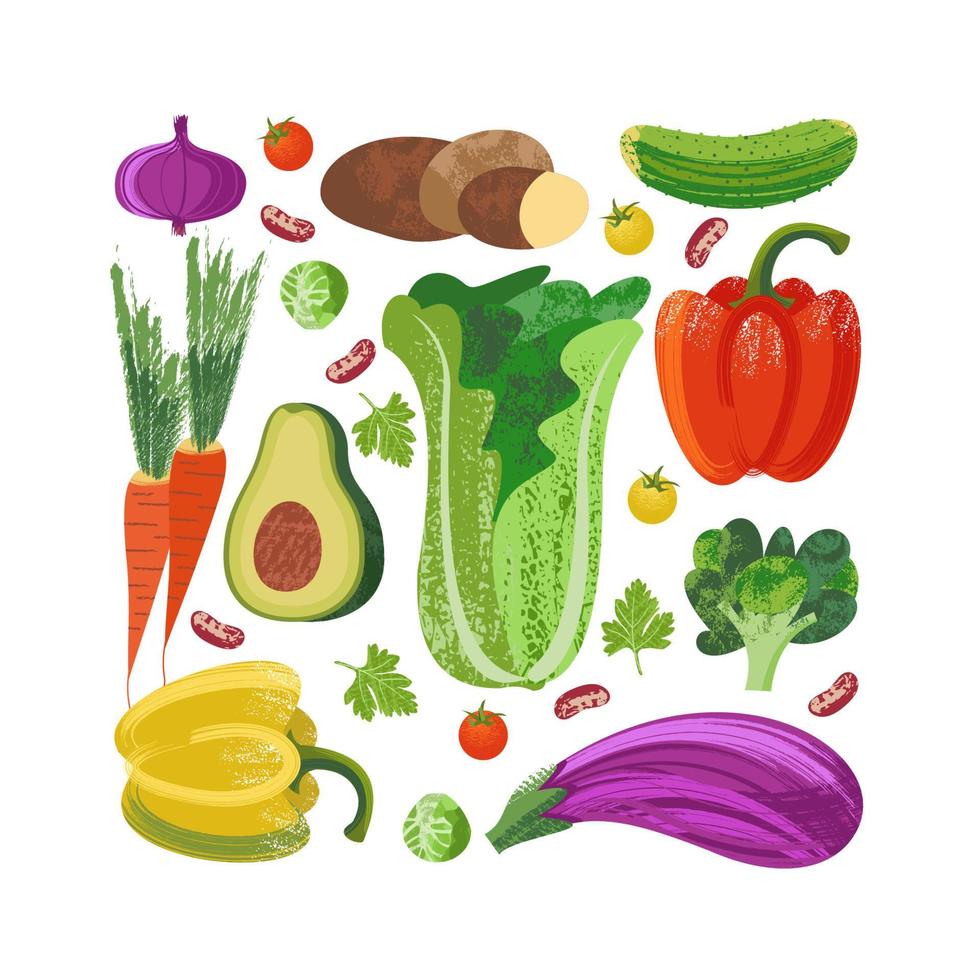 Happy world vegetarian day. Vector illustration with hand drawn unique textures.