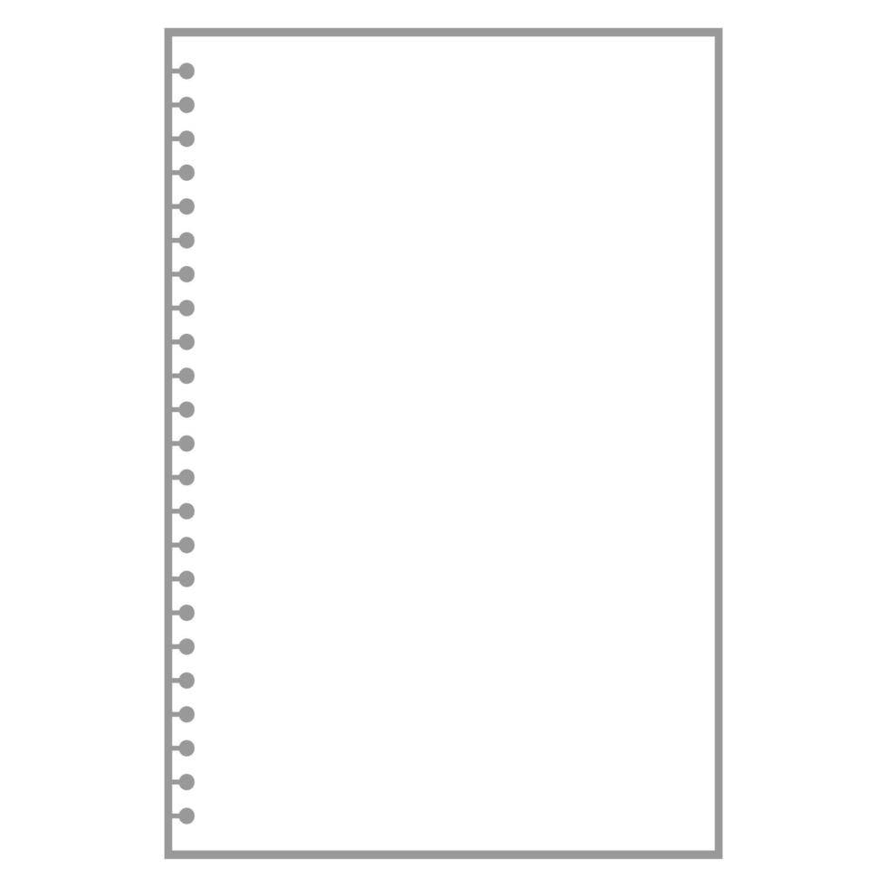 blank white notepad sheet for notes with ring holes vector