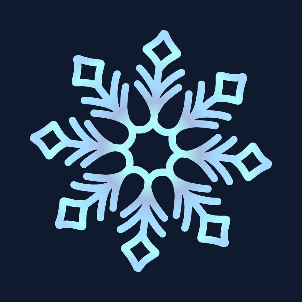 cute snowflake, festive christmas design of unique winter symbol vector