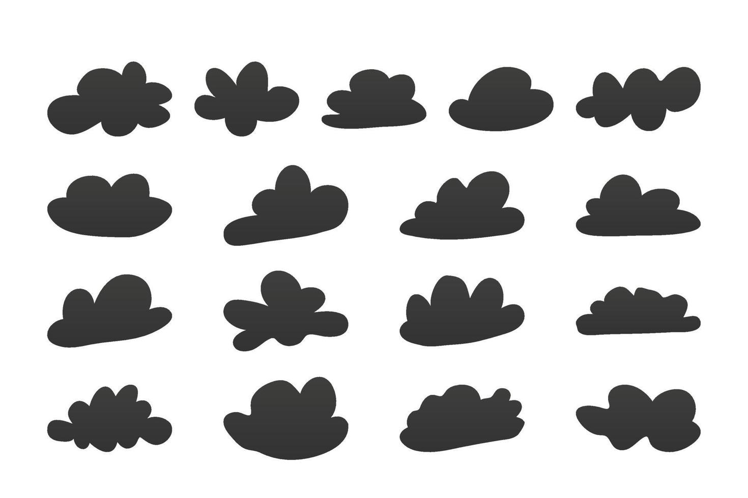 hand drawn cloud set in cartoon naive style vector