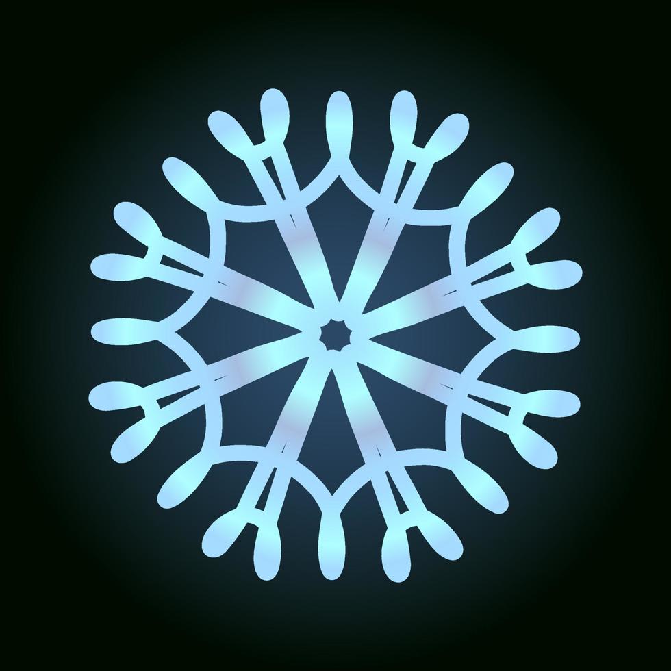 Hermoso copo de nieve para el diseño de invierno, símbolo de año nuevo y vacaciones navideñas vector