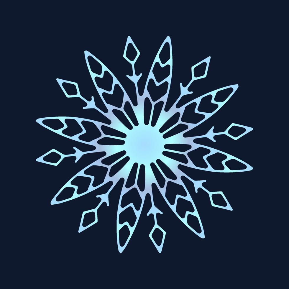 cute snowflake, festive christmas design of unique winter symbol vector