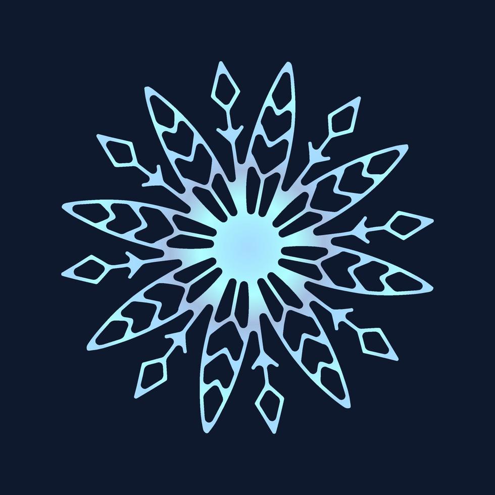 cute snowflake, festive christmas design of unique winter symbol vector