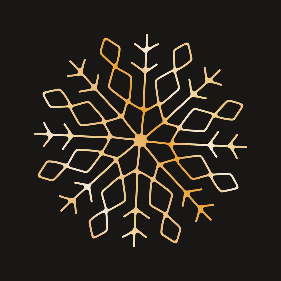 lindo copo de nieve, diseño navideño festivo de símbolo único de invierno vector