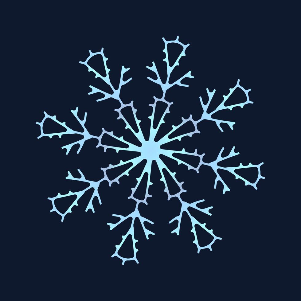 lindo copo de nieve, diseño navideño festivo de símbolo único de invierno vector