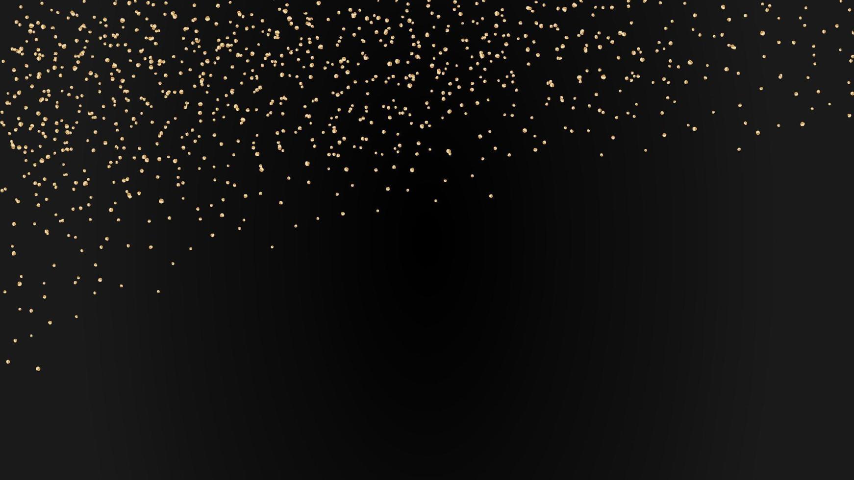 festive frame with falling iridescent gold glitter shimmer, copy space for your text vector