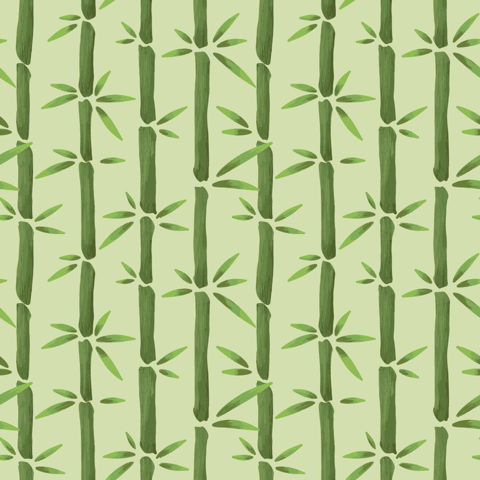 bamboo seamless pattern in cartoon hand drawn style for eco natural design vector