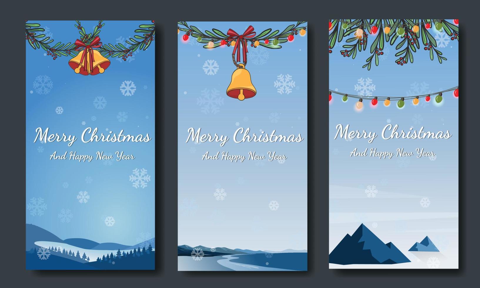 Merry Christmas greeting cards, landscape concept of greeting vector