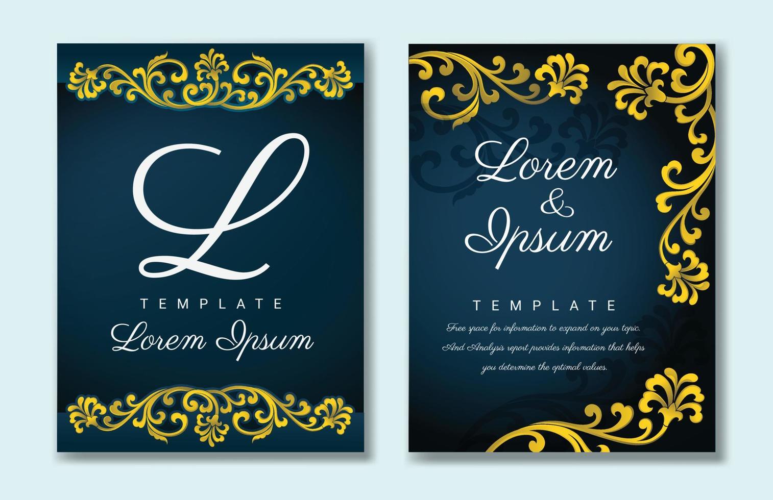 Luxury wedding invitation design or card templates vector