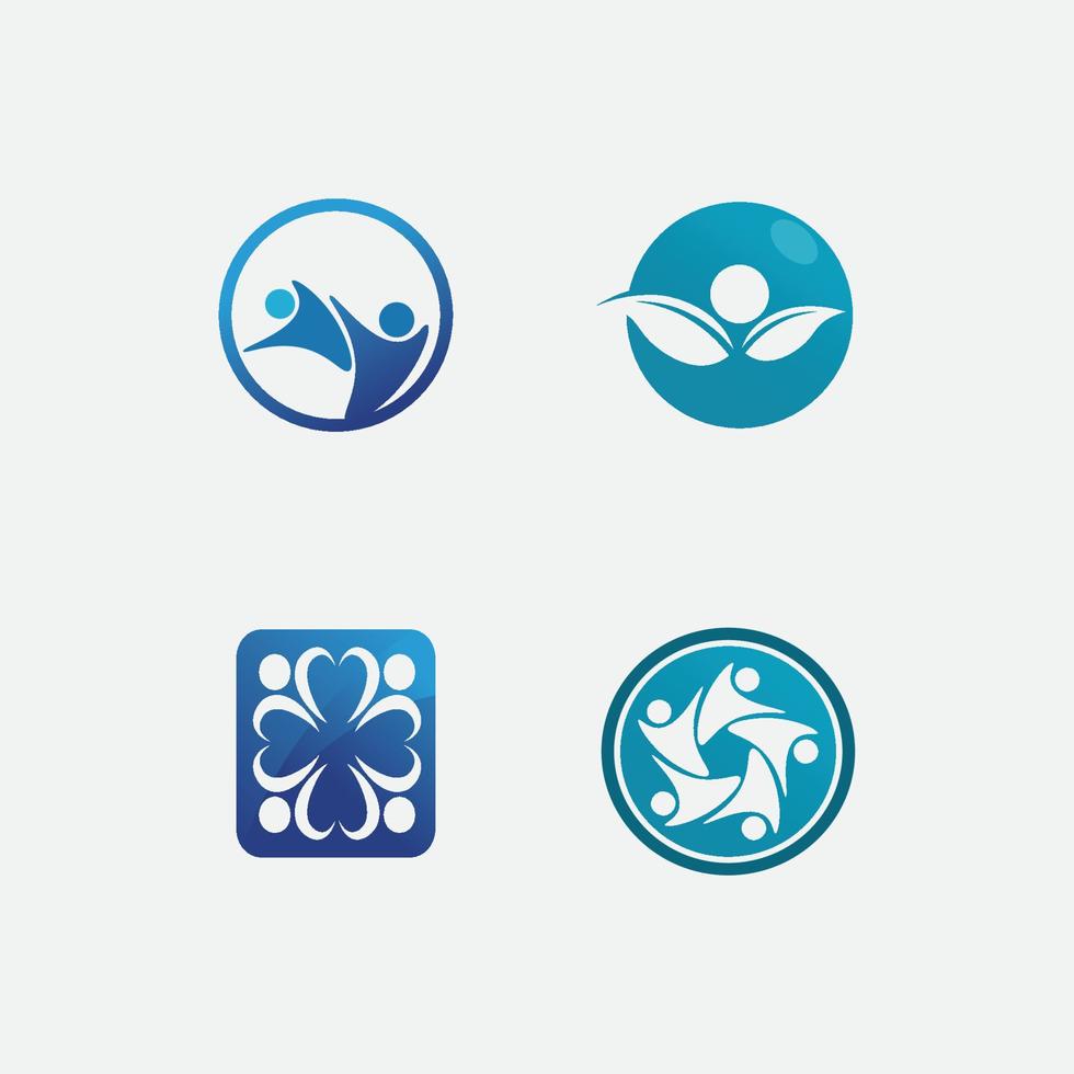 People Icon work group Vector logo community care health