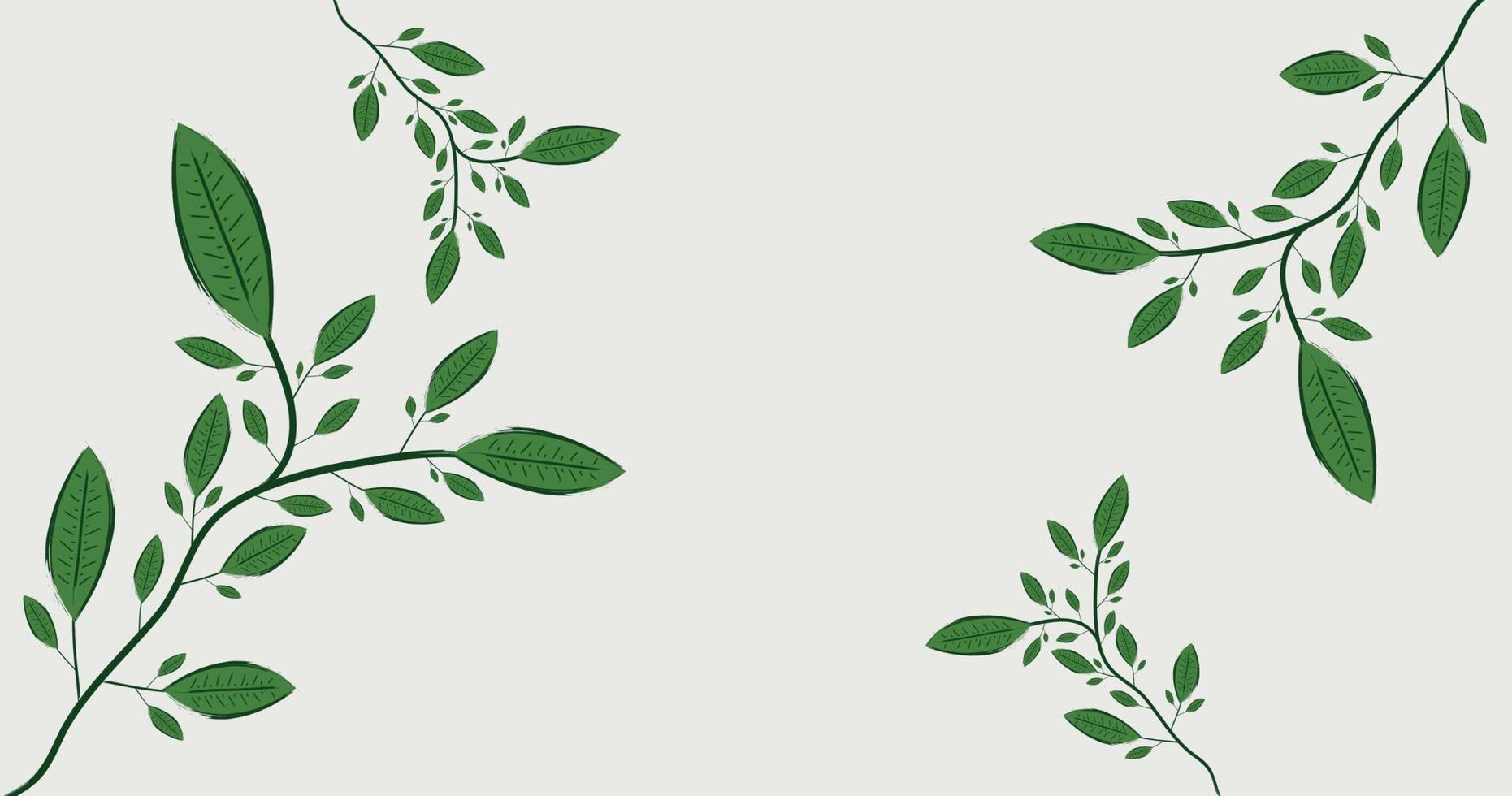 dibujado a mano agua color pincel arte hojas verdes rama patrón planta botánica fondo floral papel tapiz ilustración vectorial vector