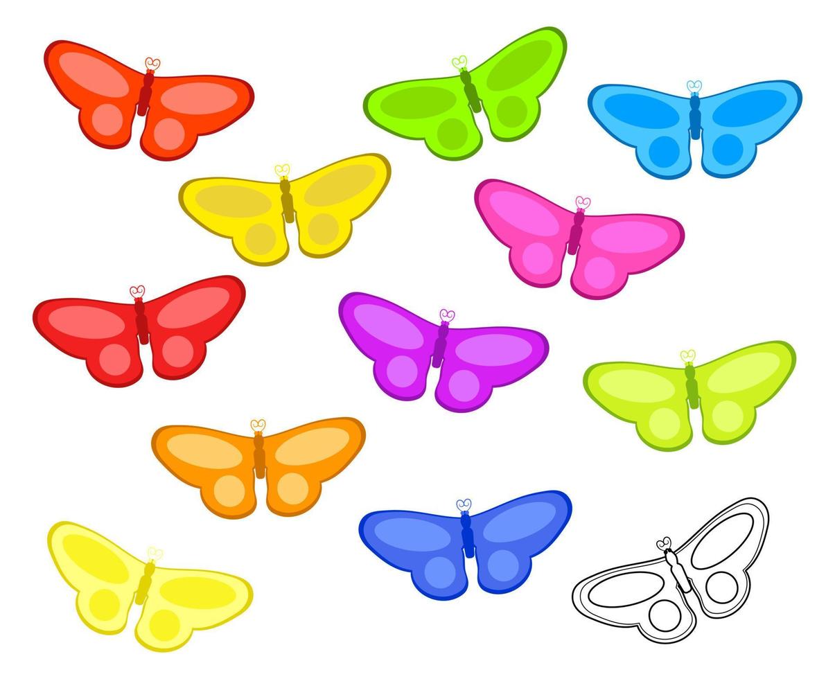 coloridas mariposas voladoras vector