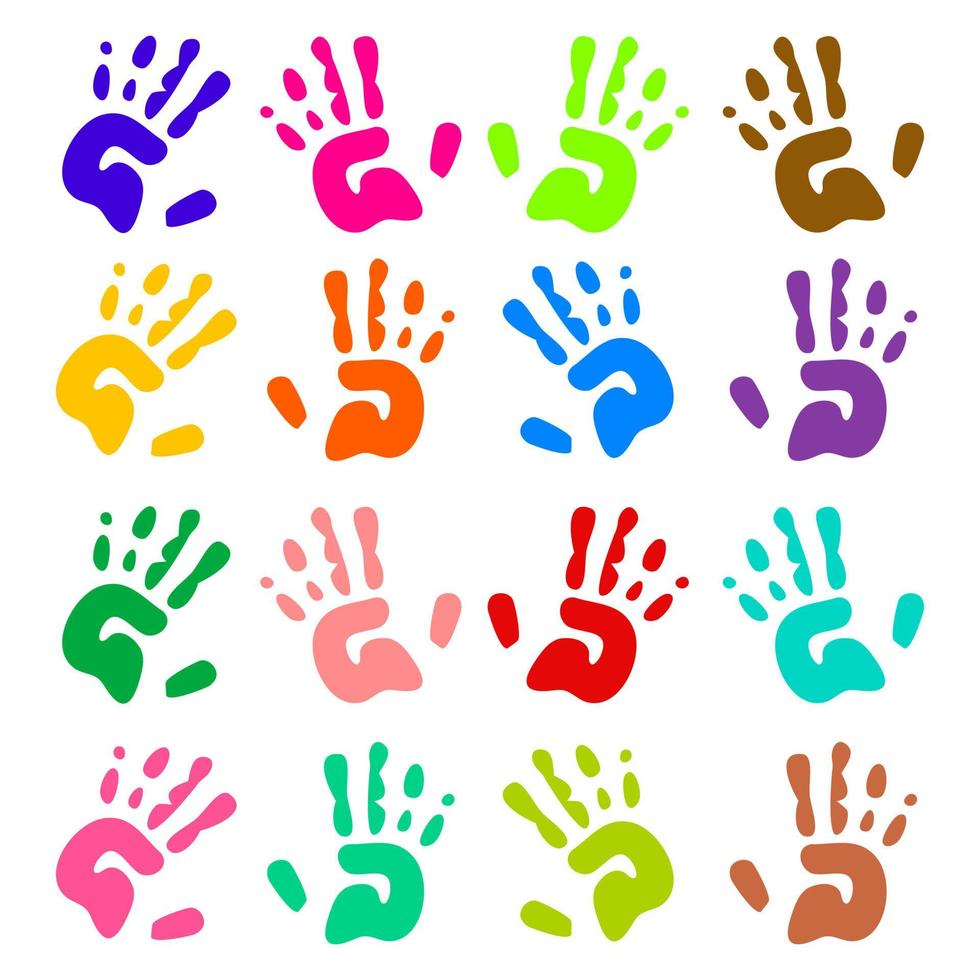 Kids Hand Prints vector