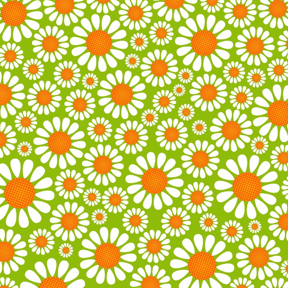 bonito patrón de superficie de flor de margarita de verano vector