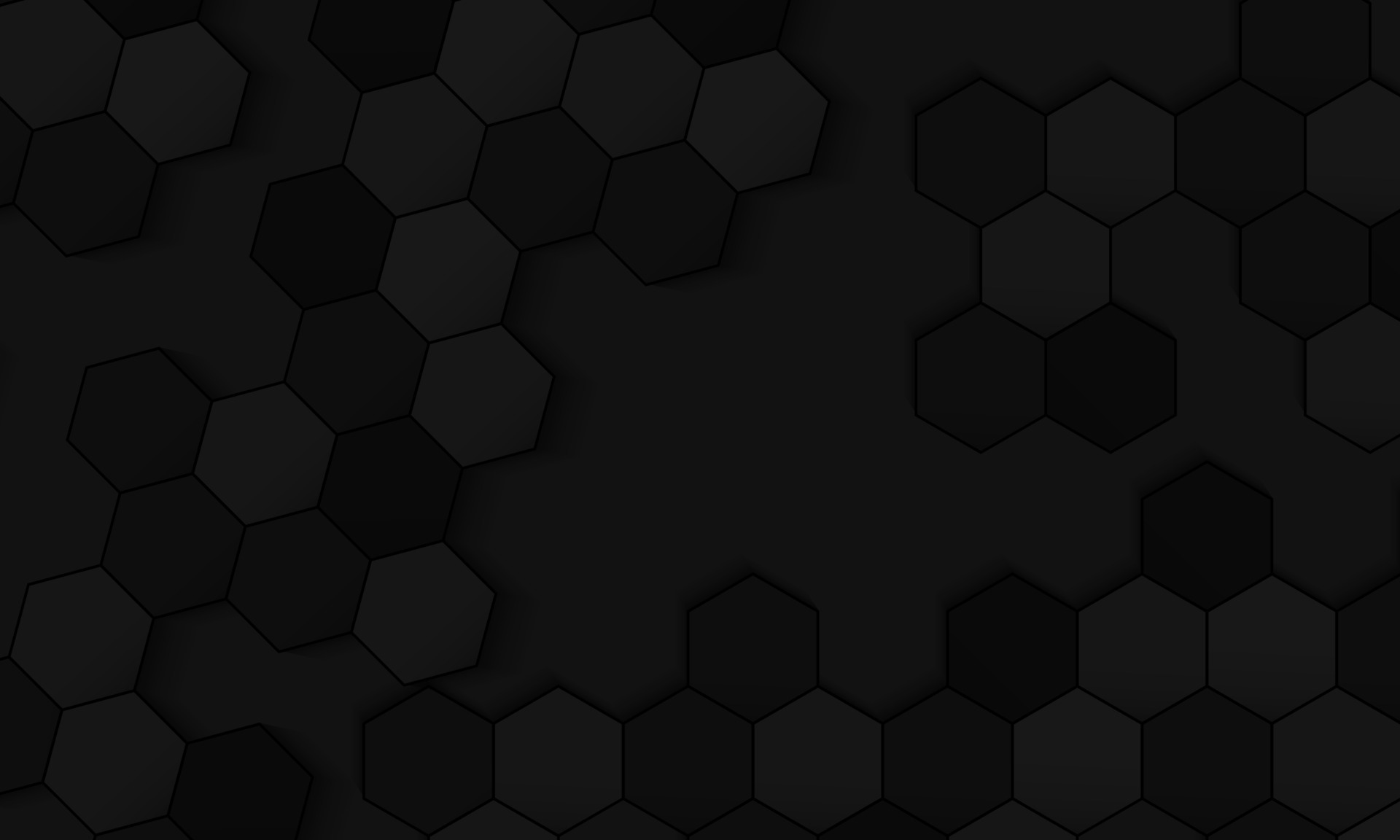 Abstract black background with hexagon shape and deep shadow and
