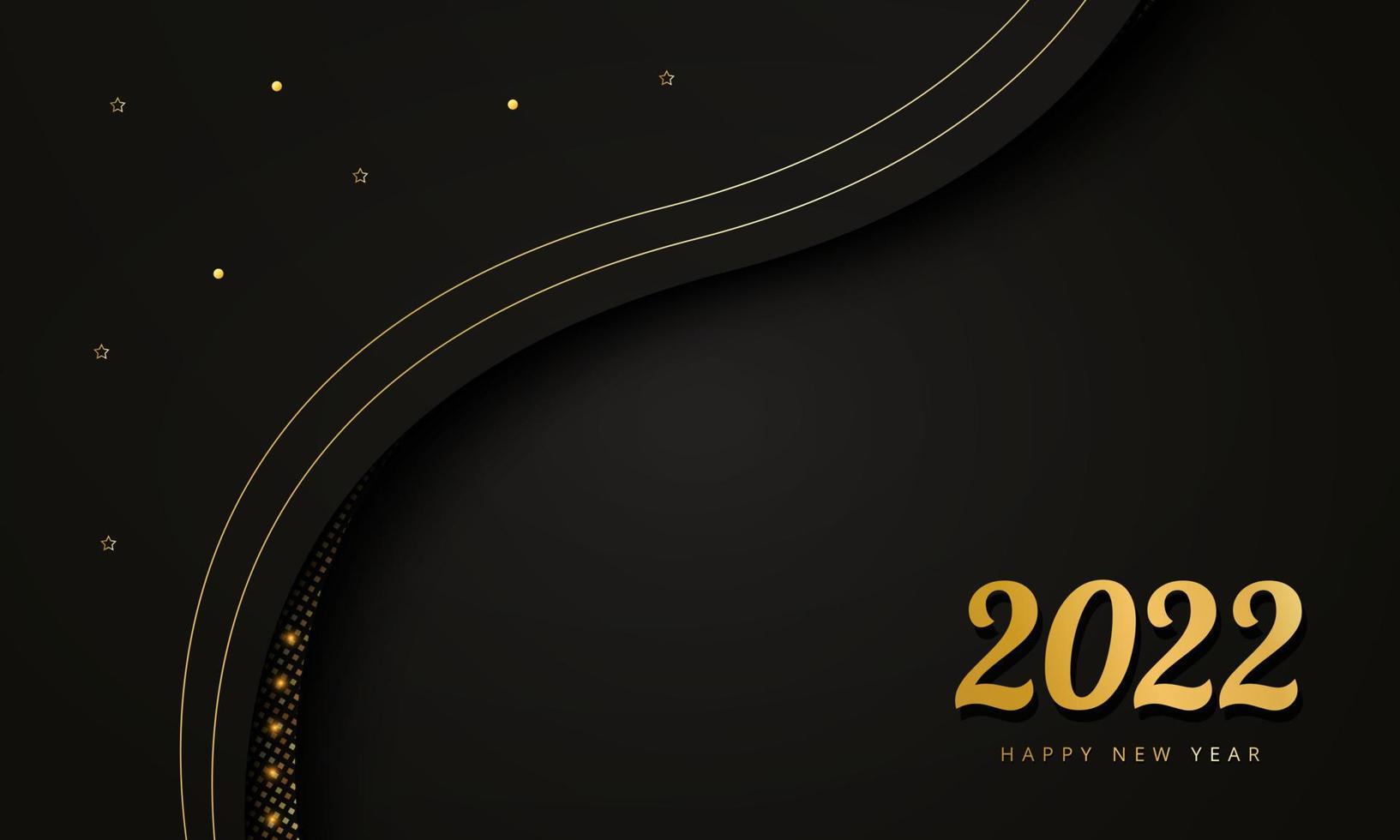 Happy new year background, 2022 gold background with golden element and glitter, luxury background concept. Suitable for various background design, template, banner, poster, presentation, etc vector