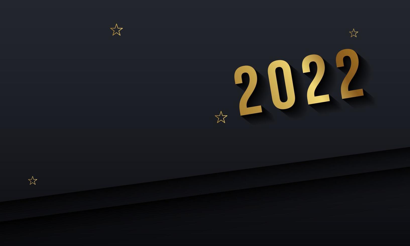 Happy new 2022 year Elegant gold background gold line, deep shadow and light. Minimalistic text template vector