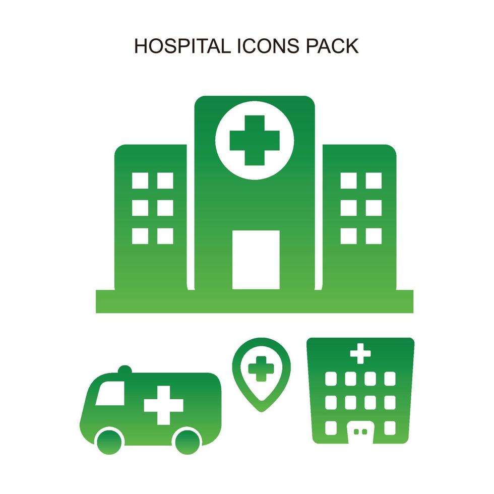 conjunto de paquete de iconos de hospital vector