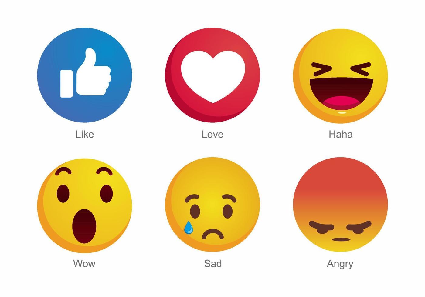 Set of Emoji Reaction Sign vector