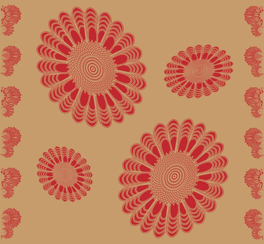 diseño de vector de batik con motivos florales de patrones sin fisuras. para fondo, papel tapiz, telón de fondo, portada y se puede imprimir. plantillas modernas.